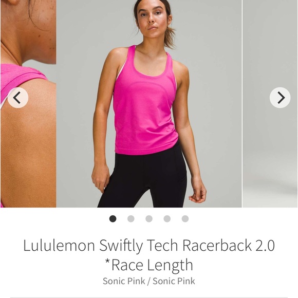 NWT Lululemon swiftly tech racerback tank top 2.0 Race SONIC PINK Sz 8 - Picture 4 of 7